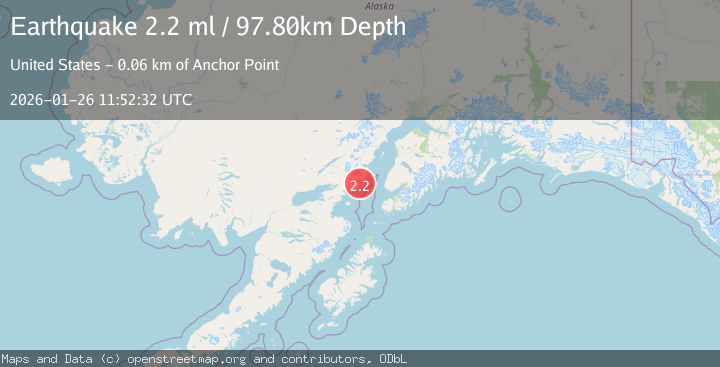 Map of 61 km W of Anchor Point, Alaska