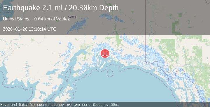 Map of 22 km WNW of Tatitlek, Alaska