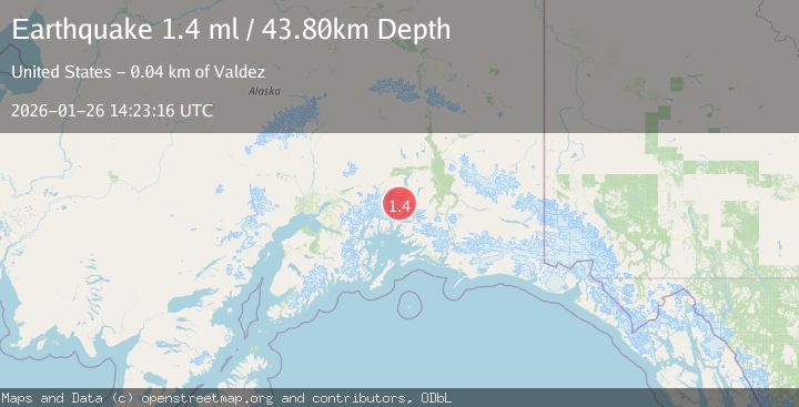 Map of 40 km NNW of Valdez, Alaska