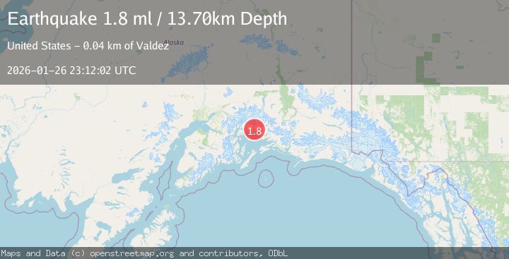 Map of 22 km NW of Tatitlek, Alaska