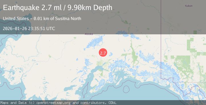 Map of 6 km NNW of Susitna North, Alaska