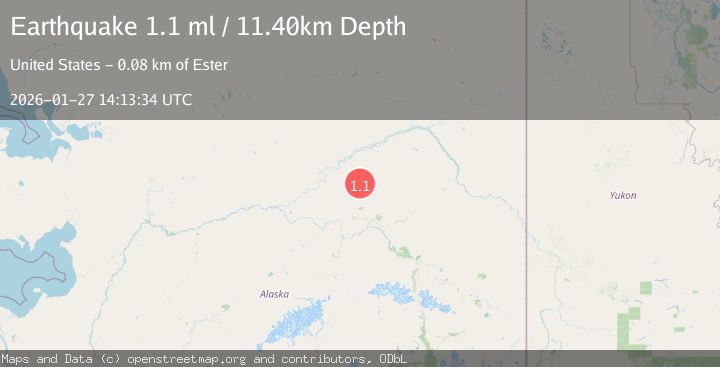 Map of 14 km ENE of Livengood, Alaska