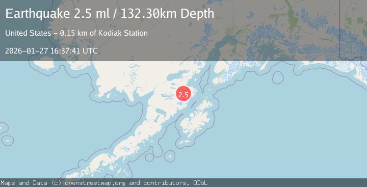 Map of 89 km NNW of Karluk, Alaska