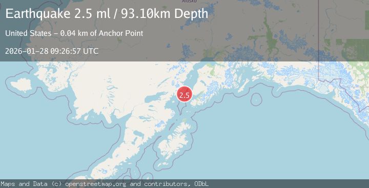 Map of 37 km WSW of Anchor Point, Alaska