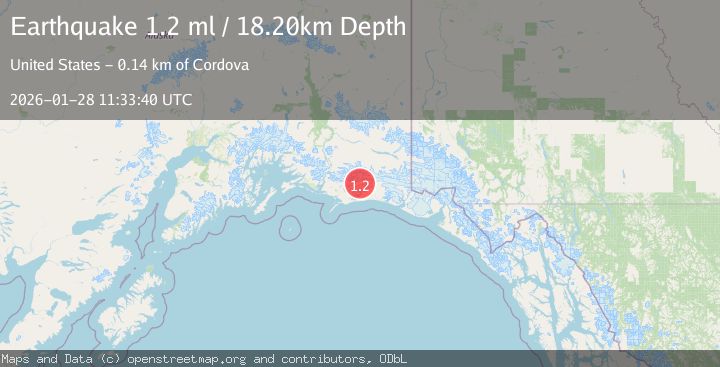 Map of 112 km S of McCarthy, Alaska