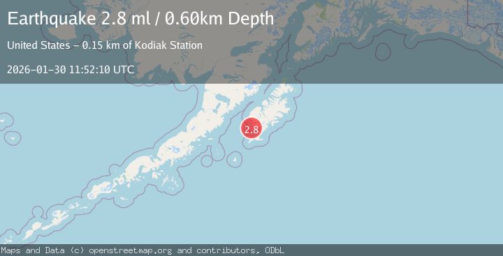 Map of 23 km W of Akhiok, Alaska