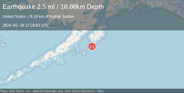 Map of 58 km S of Akhiok, Alaska