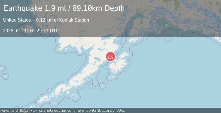 Map of 85 km NNW of Karluk, Alaska