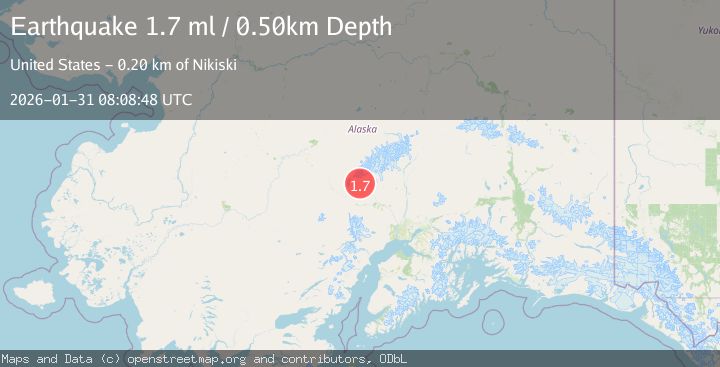 Map of 61 km NW of Skwentna, Alaska