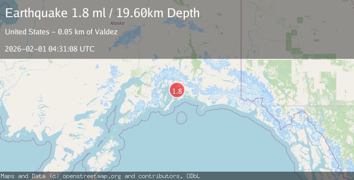 Map of 41 km WNW of Valdez, Alaska