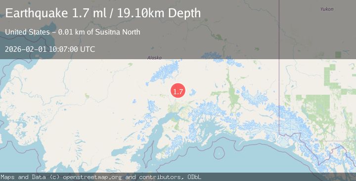Map of 5 km WNW of Susitna North, Alaska