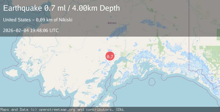 Map of 70 km WNW of Tyonek, Alaska