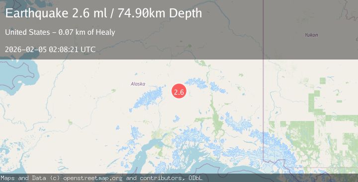 Map of 32 km SE of Cantwell, Alaska