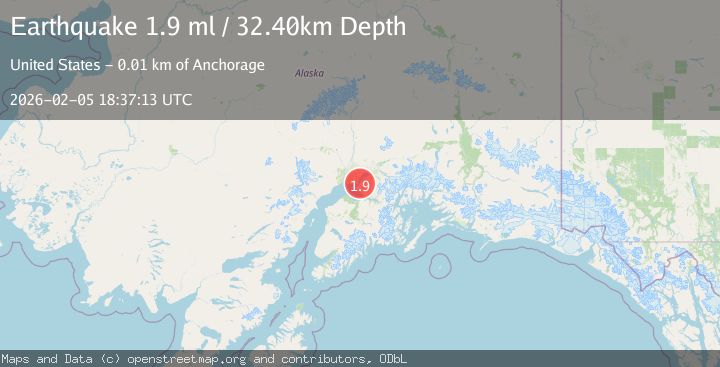 Map of 6 km NNE of Anchorage, Alaska