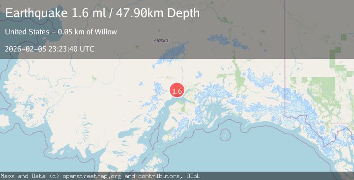 Map of 12 km SSW of Susitna, Alaska