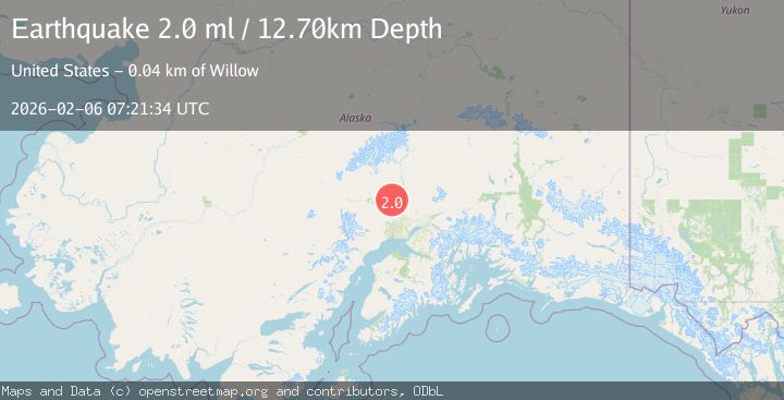 Map of 39 km NW of Willow, Alaska