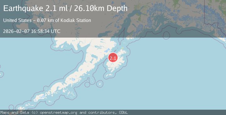 Map of 36 km NNE of Larsen Bay, Alaska