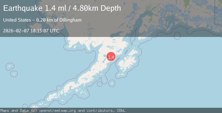 Map of 87 km WNW of Karluk, Alaska