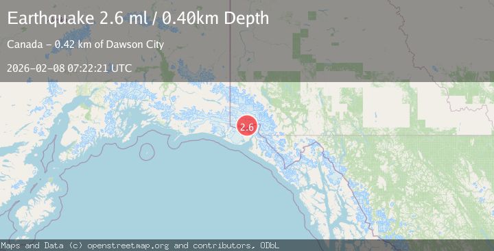 Map of 85 km N of Yakutat, Alaska