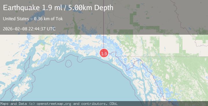 Map of 104 km NW of Yakutat, Alaska
