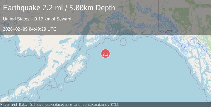 Map of 169 km S of Lowell Point, Alaska