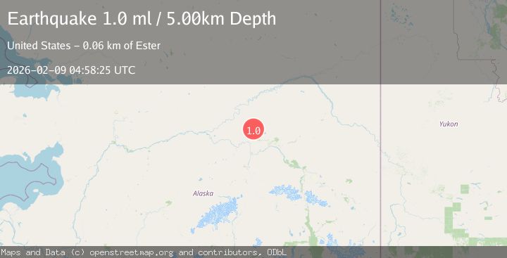Map of 23 km ENE of Minto, Alaska