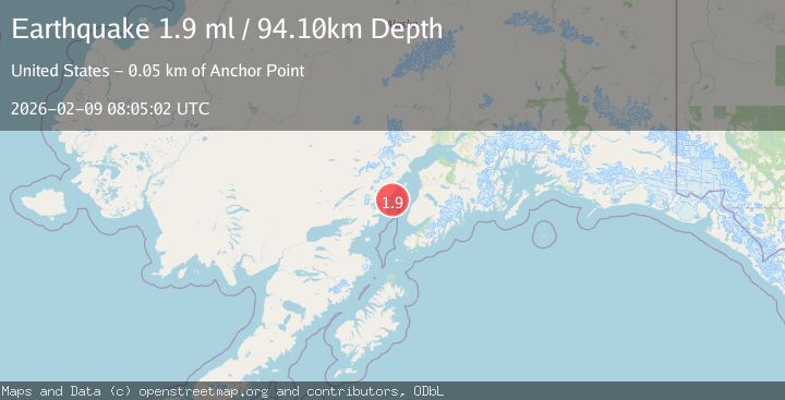 Map of 44 km WNW of Ninilchik, Alaska