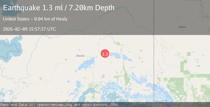 Map of 30 km ESE of Denali Park, Alaska
