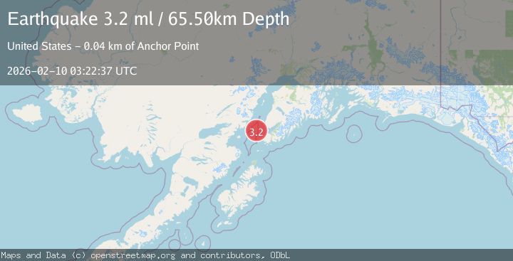 Map of 32 km NW of Nanwalek, Alaska