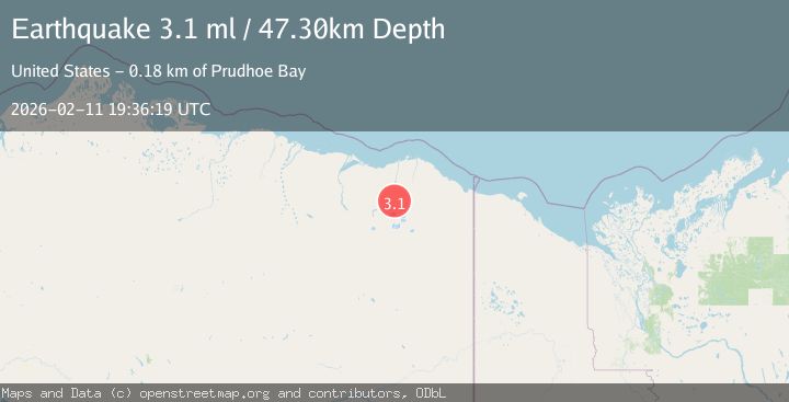 Map of 65 km SSW of Kaktovik, Alaska