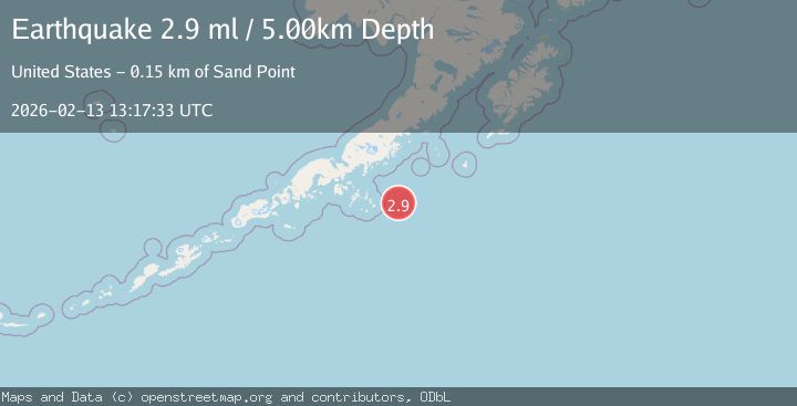 Map of 120 km SSE of Perryville, Alaska