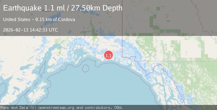 Map of 108 km S of McCarthy, Alaska