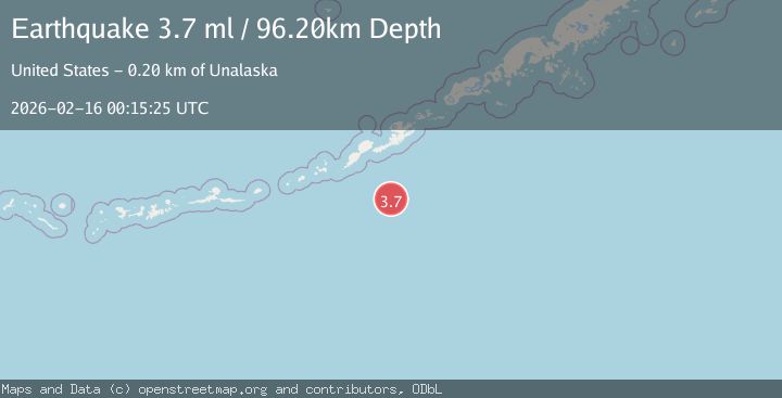 Map of 152 km SE of Nikolski, Alaska