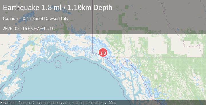 Map of 92 km NNE of Yakutat, Alaska