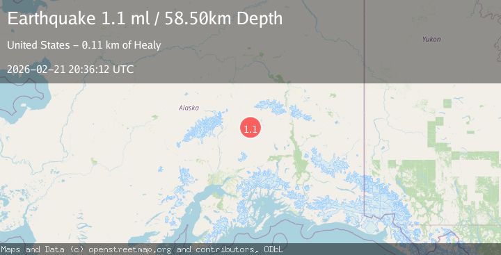 Map of 63 km SE of Cantwell, Alaska