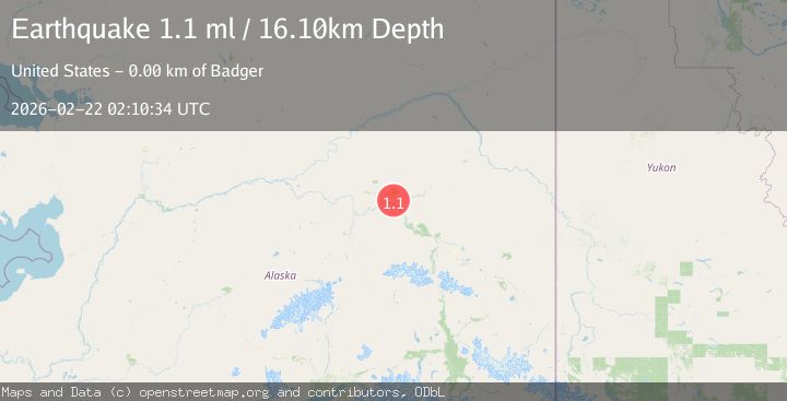 Map of 2 km NNE of Badger, Alaska