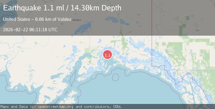 Map of 53 km WNW of Tatitlek, Alaska