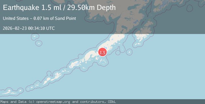 Map of 18 km WSW of Ivanof Bay, Alaska