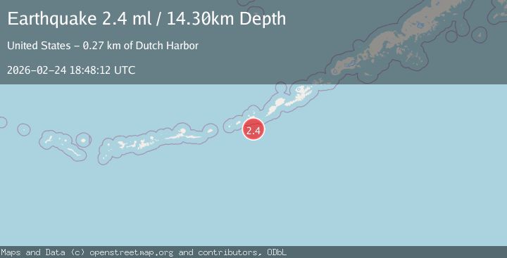 Map of 84 km SW of Nikolski, Alaska