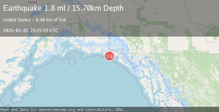 Map of 75 km WNW of Yakutat, Alaska
