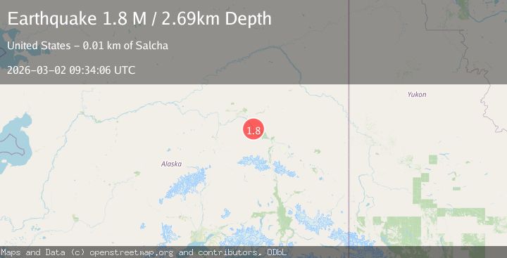 Map of 5 km SSW of Salcha, Alaska