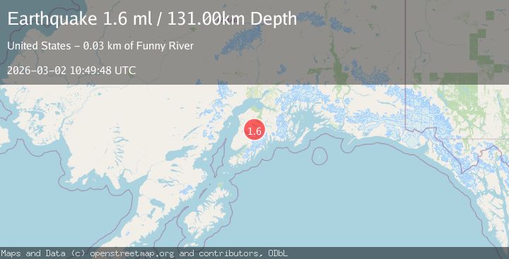 Map of 33 km SE of Funny River, Alaska