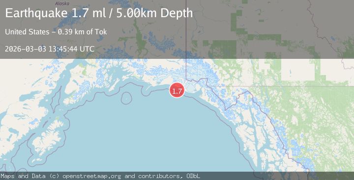 Map of 120 km WNW of Yakutat, Alaska