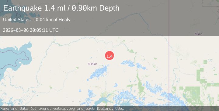 Map of 21 km W of Ferry, Alaska