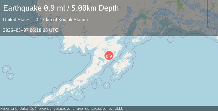 Map of 85 km NW of Karluk, Alaska