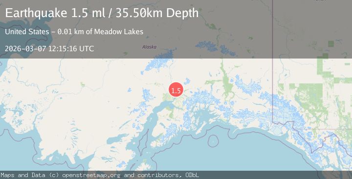 Map of 13 km N of Meadow Lakes, Alaska