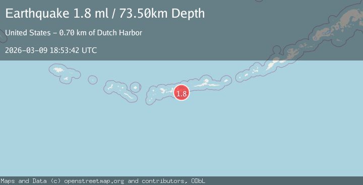 Map of 29 km SE of Adak, Alaska