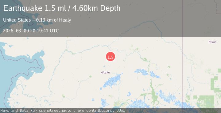 Map of 64 km SSW of Manley Hot Springs, Alaska