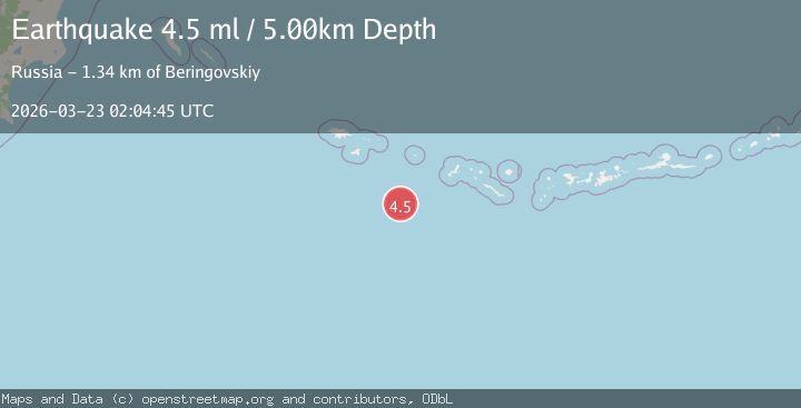 Map of 238 km SE of Attu Station, Alaska