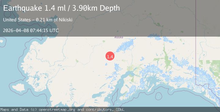 Map of 99 km SSE of Nikolai, Alaska
